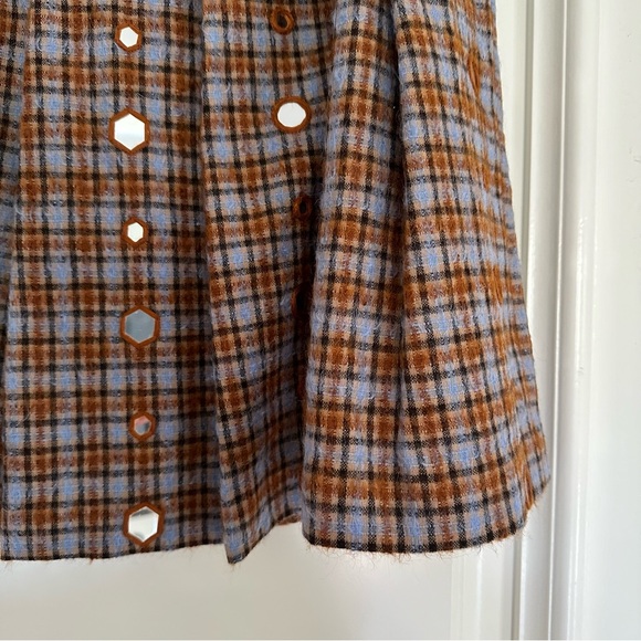 WALES BONNER
Sitar Plaid Mirror-Embellished Pleated Skirt - Picture 10 of 10